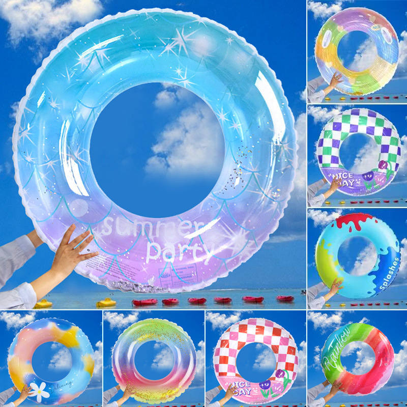 cross-border spot ins thickened internet celebrity sequined starry sky swimming ring adult pvc swimming ring swim ring swimming underarm swimming ring wholesale