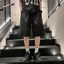 排扣短裤男夏季潮牌拉链设计感小众美式复古vibe高街五分裤子