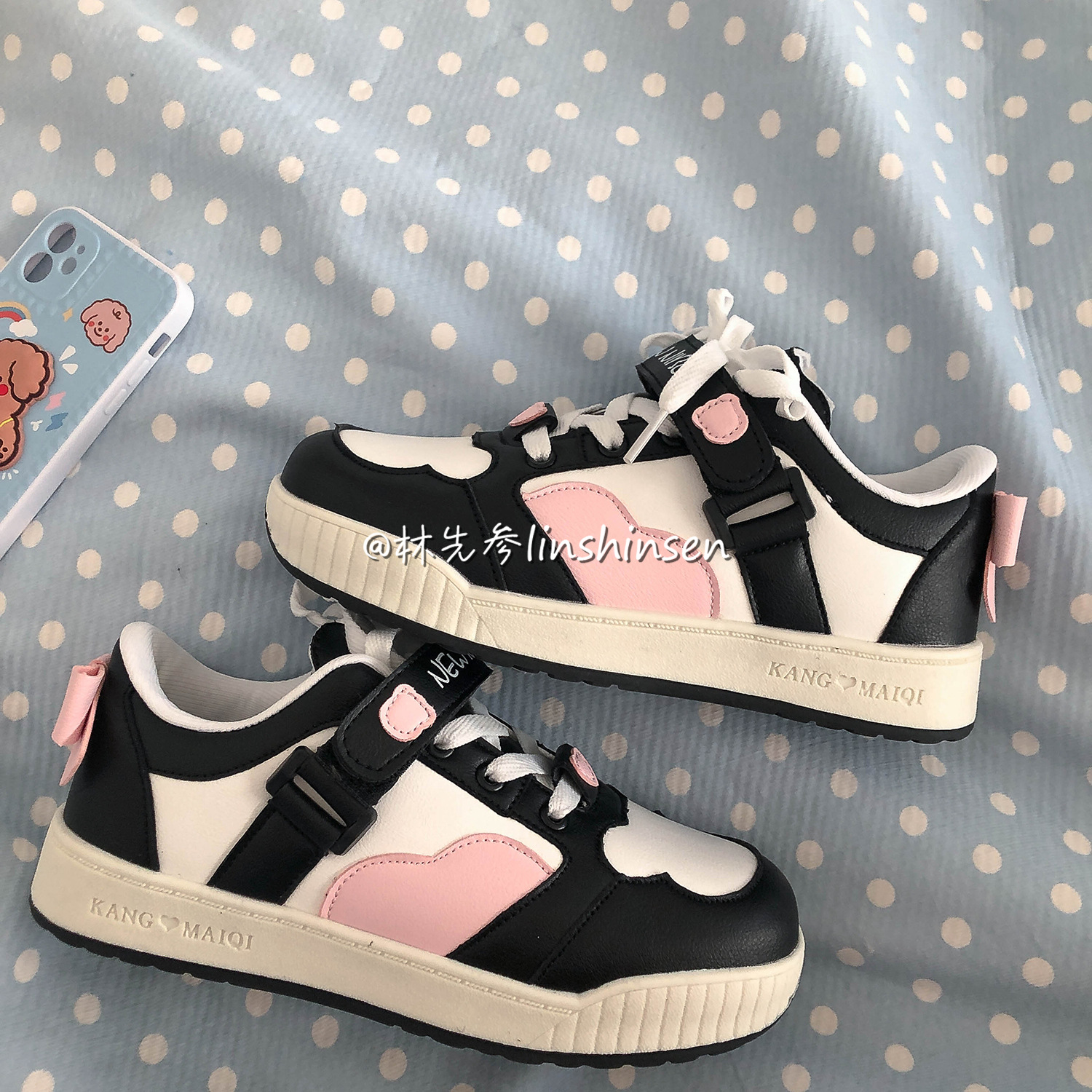 韩国运动鞋女百搭休闲鞋街拍粉色可爱少女心板鞋