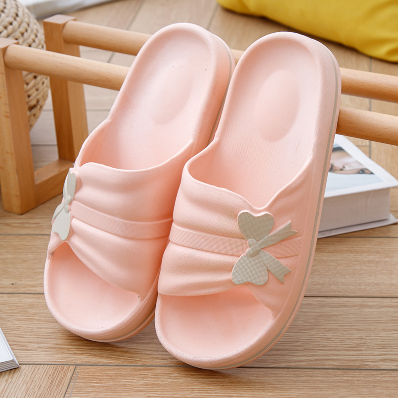 Women's Slippers 2023 Summer New Bowknot Refreshing Stylish Women's Sandals with Shit Feeling Interior Home Bathroom Word