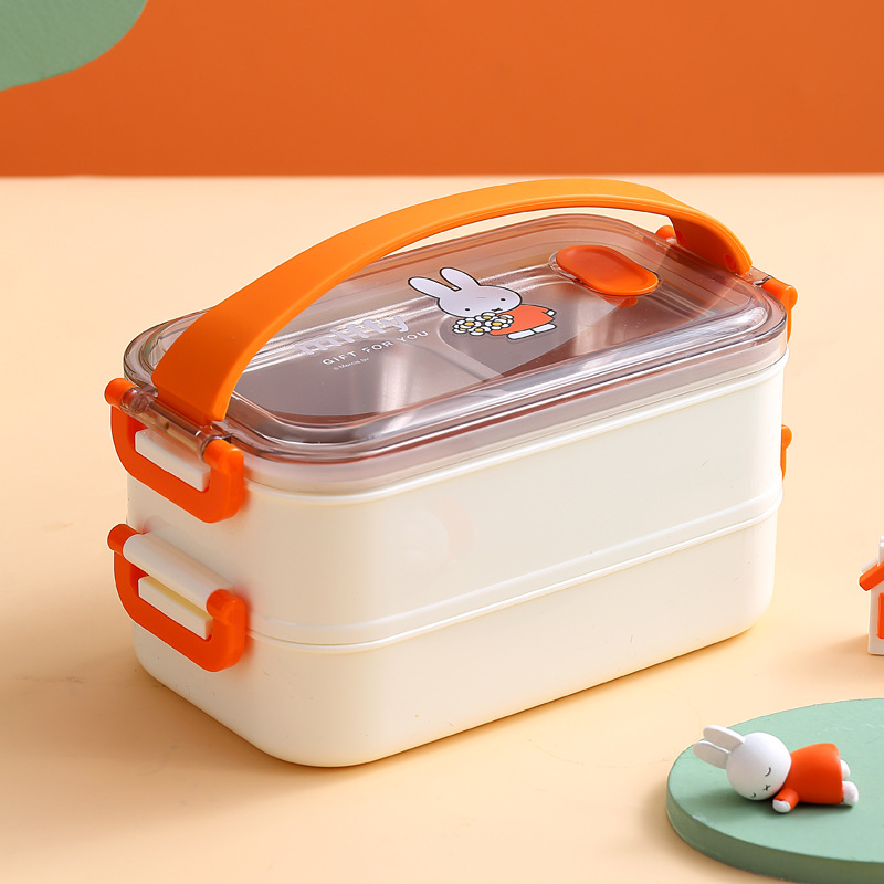 Miffy Miffy Double-Layer Stainless Steel Lunch Boxes Insulated Adult Student Lunch Lunch Box Bento Box Portable Handle