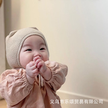 宝宝秋冬毛线帽可爱ins韩国针织套头帽婴幼保暖护耳帽耳朵胎帽