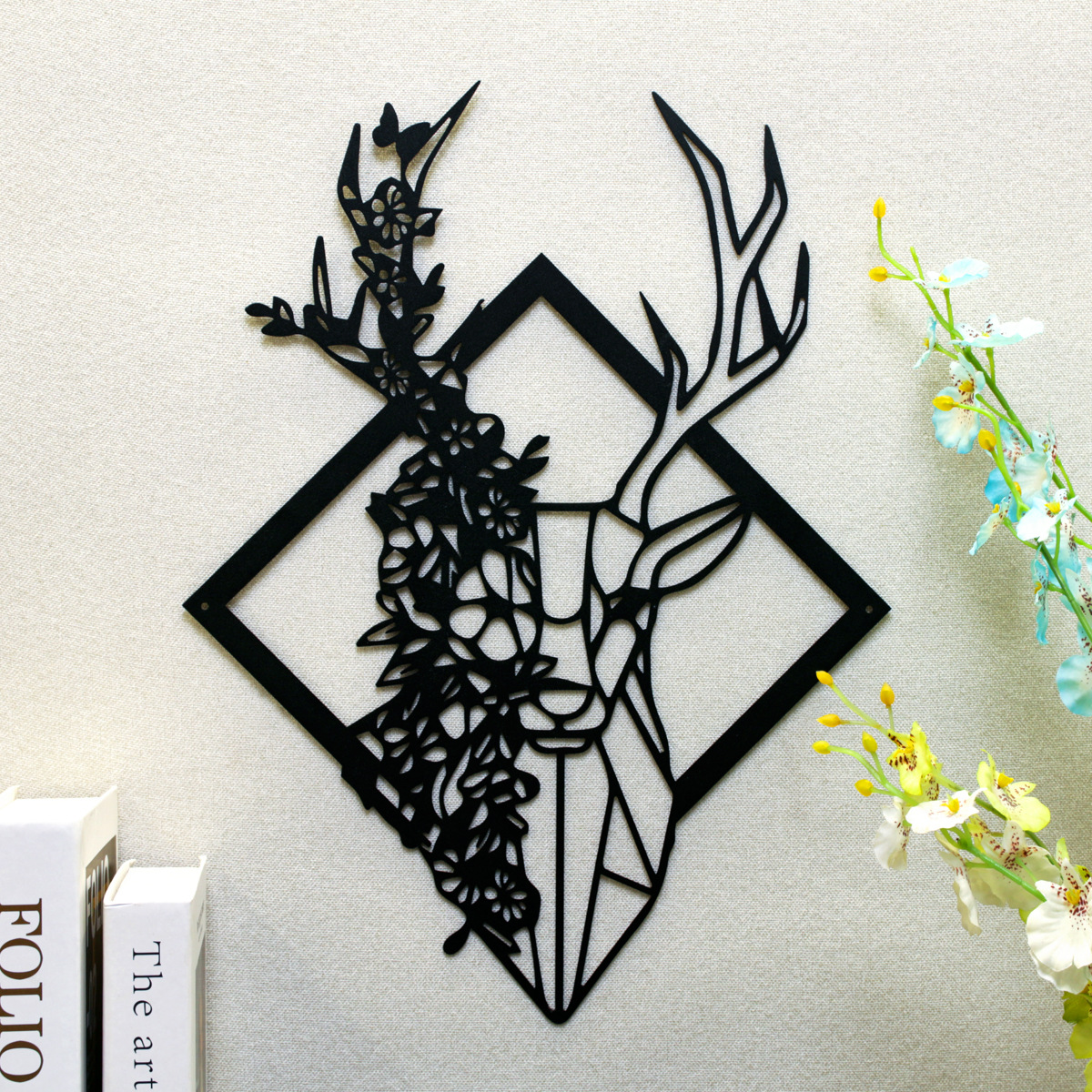 Large Metal Deer Wall Art Decoration Country Cottage Decoration Hunting Decoration Modern Artistic Home Decorative Wall