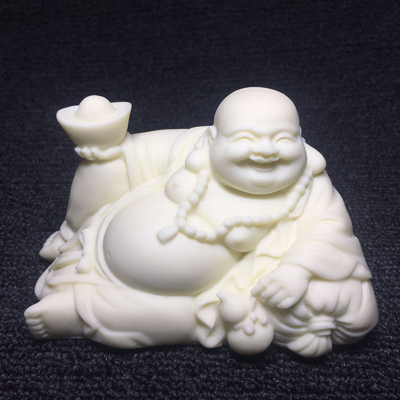 象牙果雕刻布袋元宝大肚弥勒佛家居桌面车载文玩工艺品摆件礼盒装