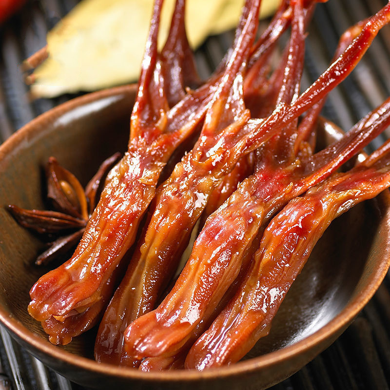 温州鸭舌特产零食香辣酱香味鸭舌头休闲食品小包装散称批发8袋