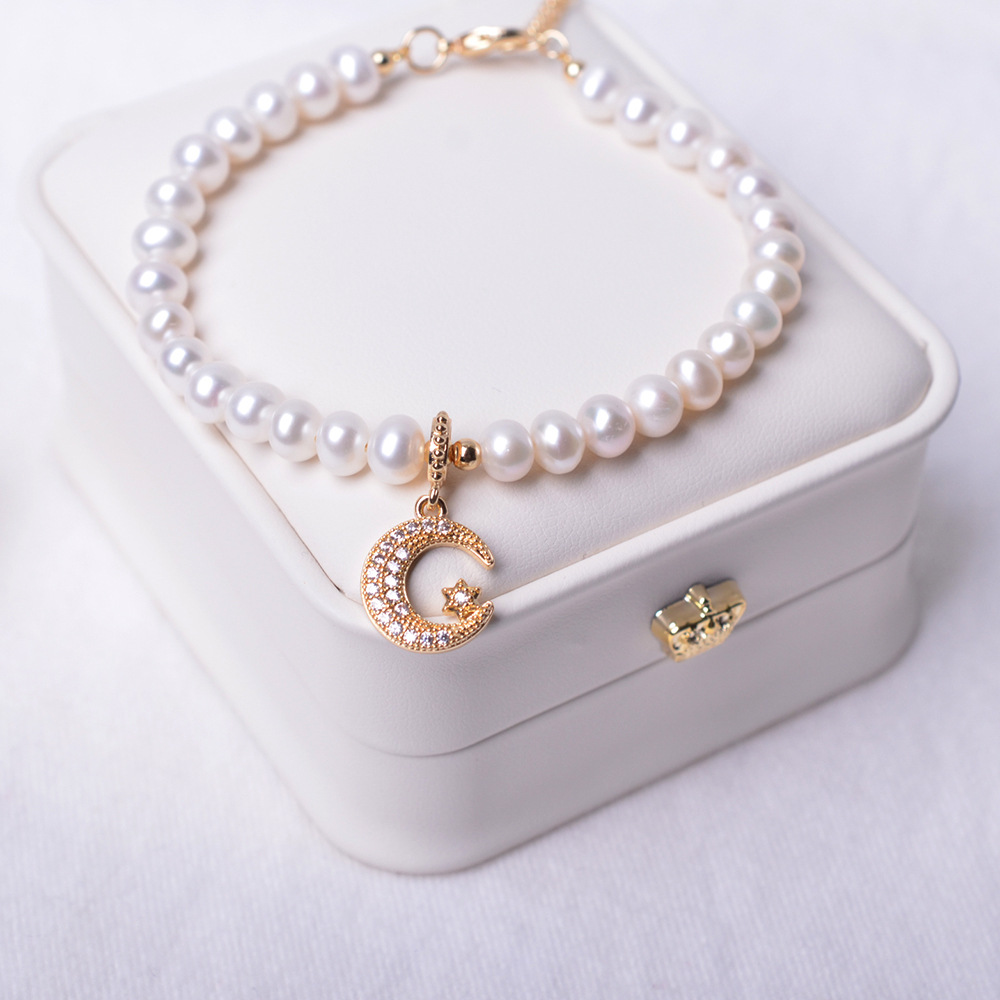 诸暨天然淡水珍珠手链批发米珠珍珠饰品小商品摆摊18k金色ins风格