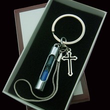 十字沙漏钥匙扣创意可爱男女士汽车钥匙链精致金属钥匙链圈挂件