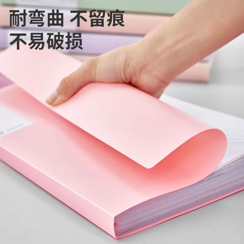 Morandi Folder Transparent Inner Page A4 Info Booklet 30 Pages Multi-Layer Plastic Office Supplies Storage Book Wholesale