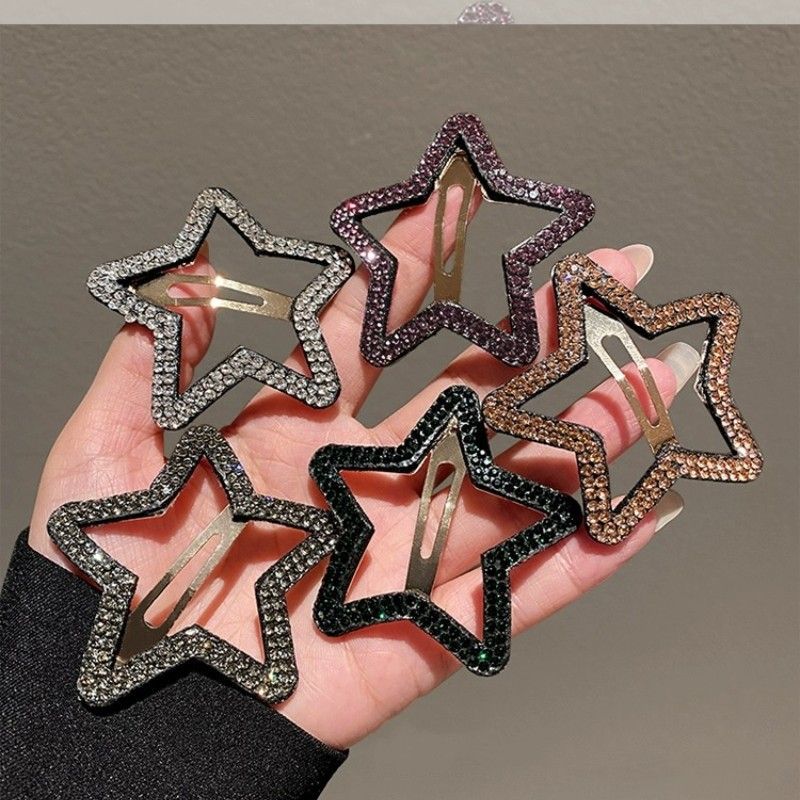 水钻星星bb夹气质发夹女侧边刘海夹子头饰后脑勺发卡碎发整理神器