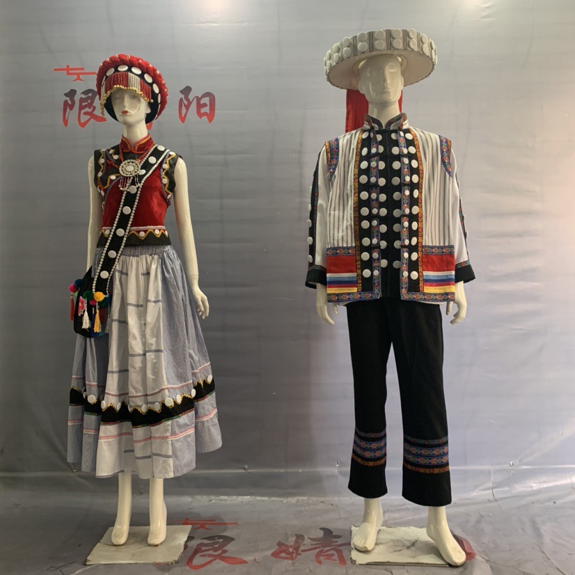 傈傈族民族服装女僳族服装少数民族怒族演出56个民族男女套装跨年
