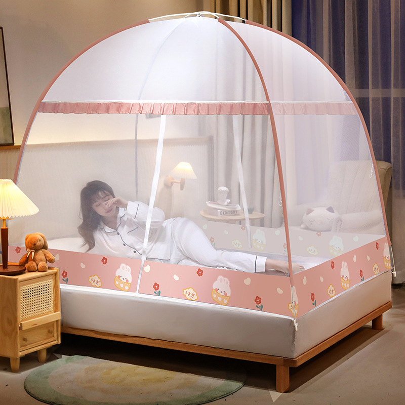 Installation-Free Household Yurt Mosquito Net Foldable Thickened Dome Full Bottom Double Bed 2.0 Tent Mosquito Net Free Shipping