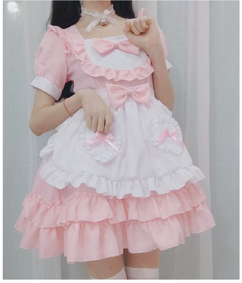 cosplay日系软妹女仆装连衣裙清纯可爱粉色女佣制服套装角色扮演
