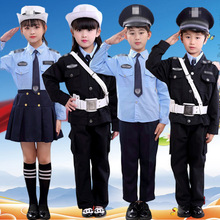 六一儿童合唱警察服服军套装男女童扮演小交警交通服装制服表演服