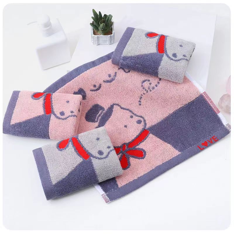 儿童毛巾纯棉挂钩方巾幼儿宝宝擦汗巾不掉毛柔软儿童洗脸巾透气