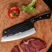 8"cleaver knife 8英寸锤纹锻打屠宰切片刀菜刀木柄刀具