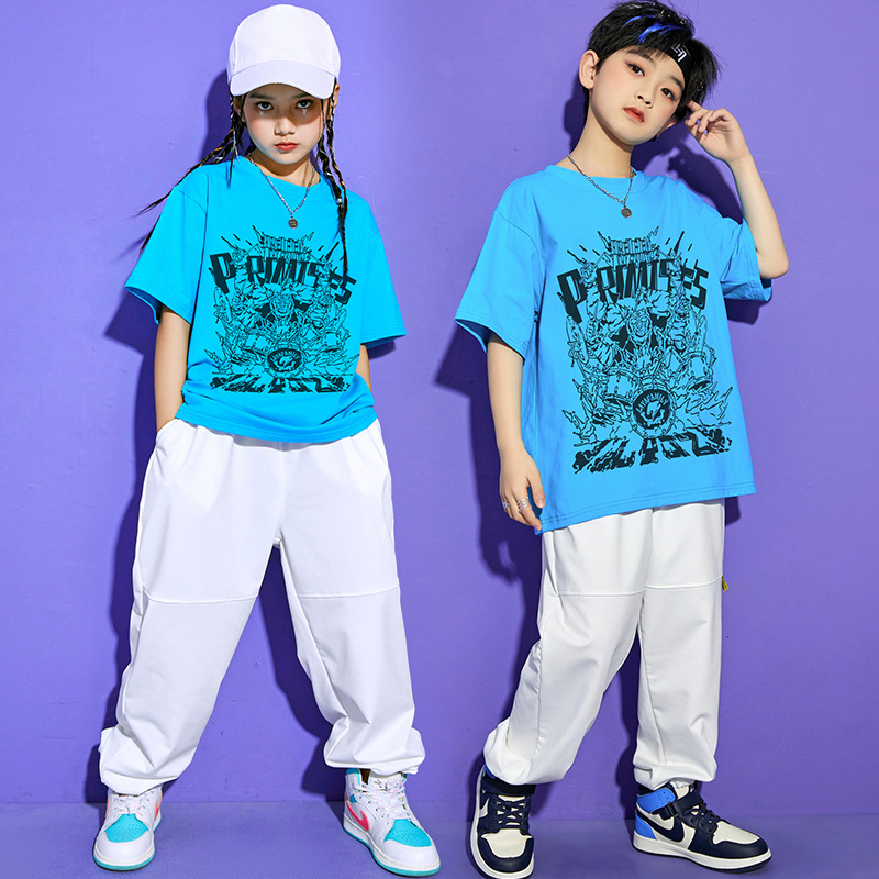 少儿童街舞t恤免费印字hiphop嘻哈街舞logo舞蹈培训机构队服表演