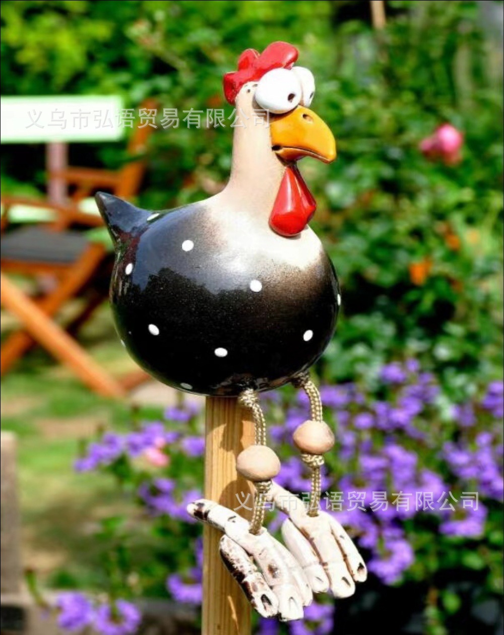 Fairy Statue Cross-Border Foreign Trade Resin Crafts Big-Eyed Chicken Hanging Feet Chicken Long Feet Pendant Decoration Garden Decoration