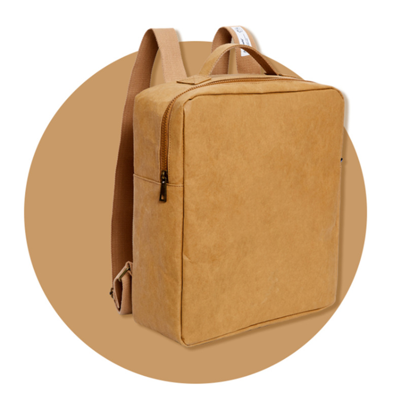 2021新款杜邦纸书包便携牛皮纸拉链双肩包复古休闲斜挎包竖款背包