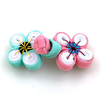 盘扣四轮双色梅花民族扣儿童舞台旗袍纽扣手工中国风唐装汉服纽袢