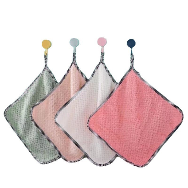 Dishcloth Double-Sided Two-Color Thick Coral Fleece Dishcloth Kitchen Household Cleaning Dish Towel Dishcloth Factory Wholesale