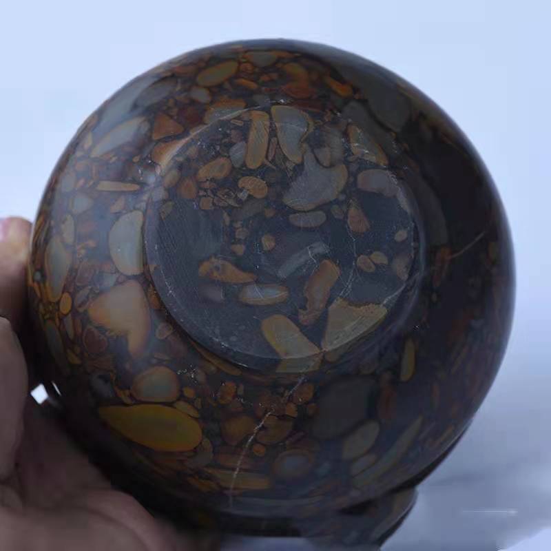 女娲石五彩石招发财进宝聚宝盆办公室商铺客厅调风水摆件