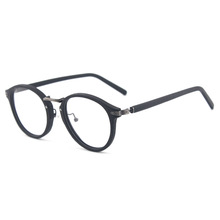 7252复古圆形眼镜框新款木纹板材大框装饰时尚眼镜架跨境ins爆款