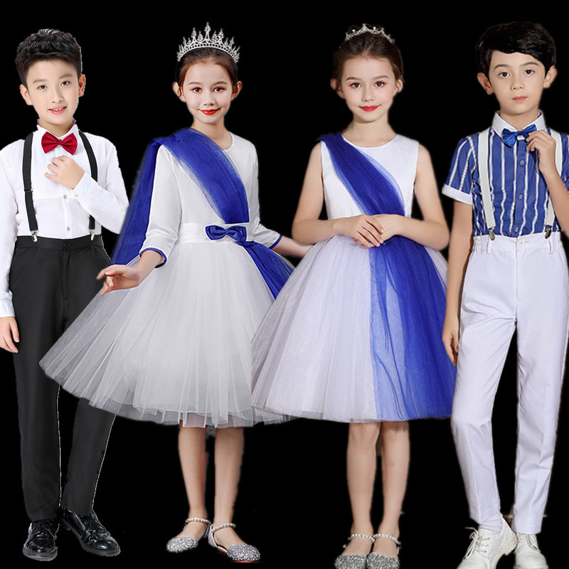 2万件大合唱团演出服中小学生校服儿童合唱服国庆诗歌朗诵服装主持人
