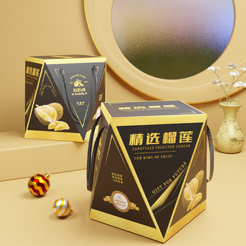 fj7815榴莲包装盒礼盒8斤猫山王金枕榴莲包装盒空盒子手提包装瓦