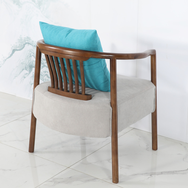 新中式沙发椅组合客厅阳台酒店会客别墅接待区样板房整套家直销