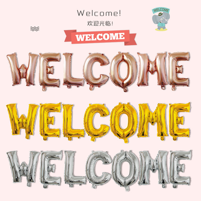 School Season Decorative Balloon 16-Inch Welcome Welcome Letter Balloon Back to School Party Gathering Supplies