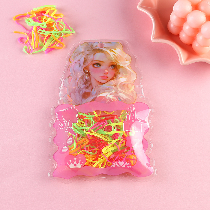 New Barbie Bag Hair Band Tie-up Hair Head Rope Does Not Hurt Hair Cartoon Princess Color Rubber Band Children's Hair Band