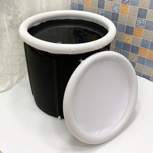 折叠泡澡桶冰浴桶冰桶带盖家用折叠浴缸便携式大号加高婴儿洗澡桶