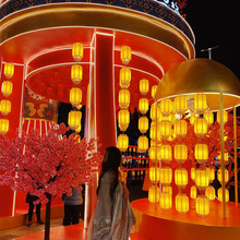 羊皮灯笼挂饰户外吊灯室外中国风红中式宫灯装饰连串广告