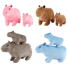 跨境网红水豚鼠capybara仿真动物毛绒玩具水豚公仔新年礼物