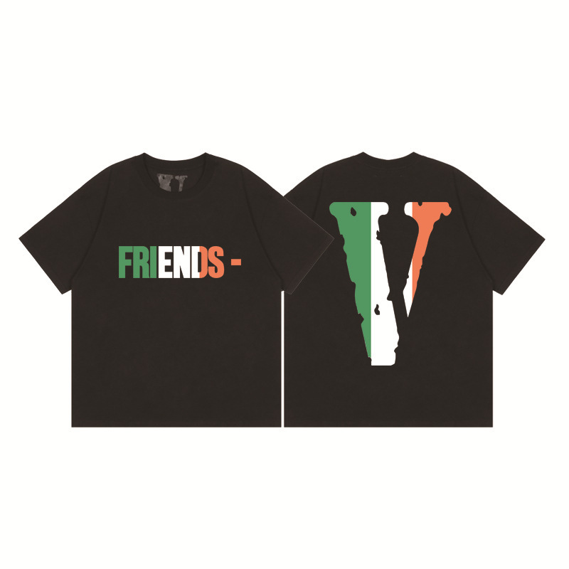 欧美潮牌vlone friends限定款陈冠希同款黑色短袖t恤男女情侣半袖
