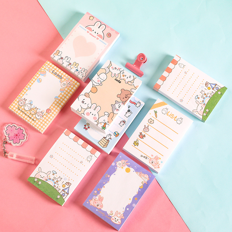 智顺可爱卡通小兔子便利贴 少女心ins便签本 可撕n次贴备忘留言贴