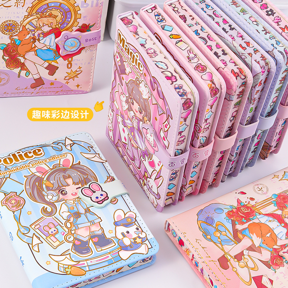 小红伞64k软皮手帐本彩页笔记本批发本子文具学生日记本手账本