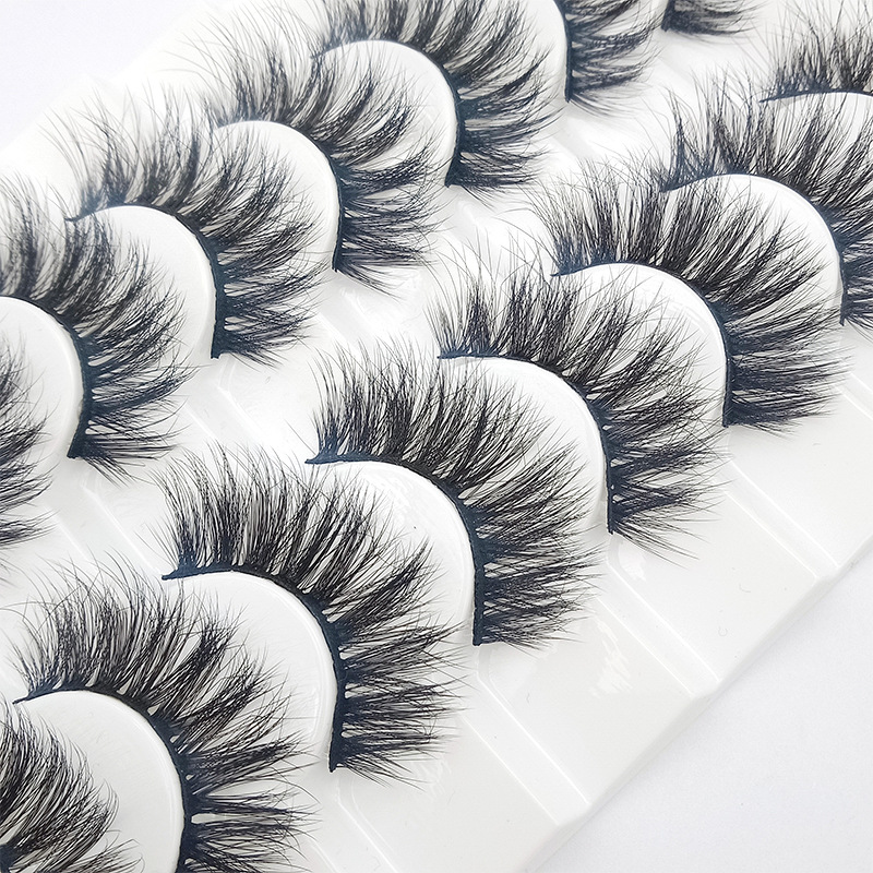 Cross-Border New Arrival Eight Pairs of Black Thick Curl False Eyelashes Handmade Eyelash in Stock Wholesale