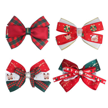 圣诞蝴蝶结diy配饰 涤纶罗纹丝带蝴蝶结圣诞树挂件礼品包装盒装饰