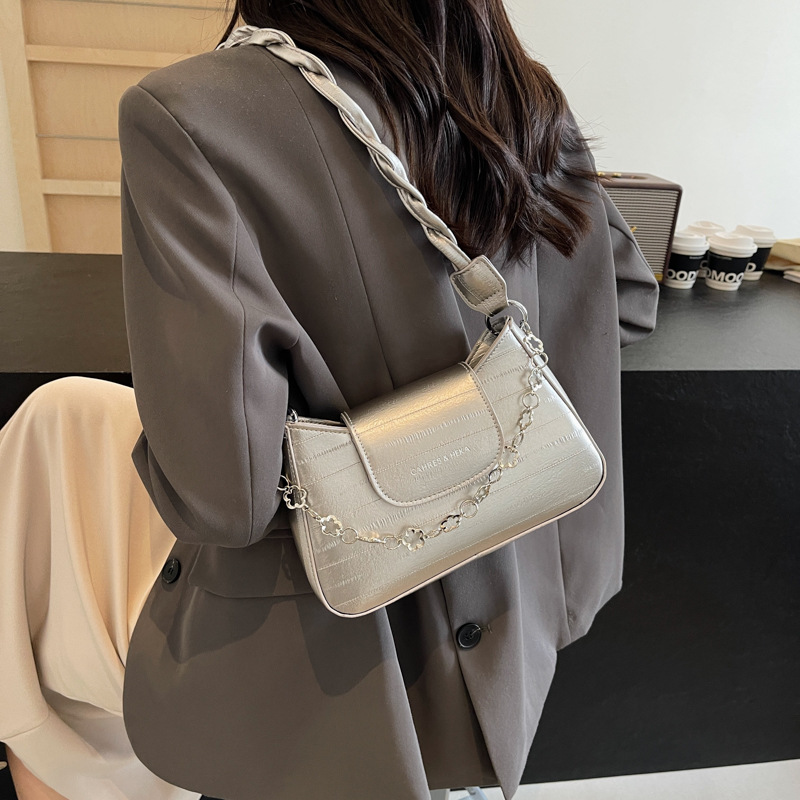 女包2024新款时尚质感洋气简约韩版纯色流行单肩斜挎小方包腋下包