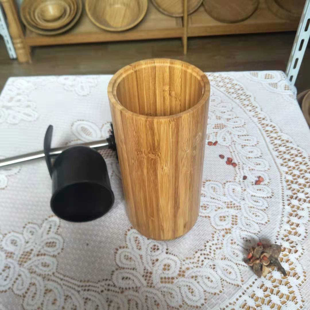 竹制品 竹马桶刷底座 竹制双面清洁可收纳筒 长柄清洁刷