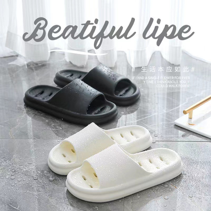 2023 New Slippers Women's Summer Household Slippers Bathroom Bath Non-Slip Thick Bottom Quick-Drying Couples Sandals Men