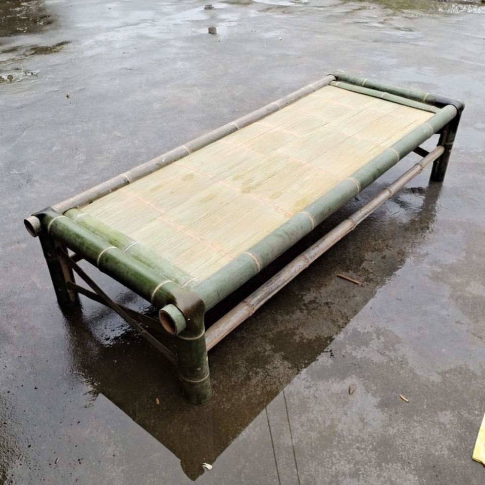 竹床竹子床简易躺椅竹凉床民宿茶台沙发桌子茶几手工