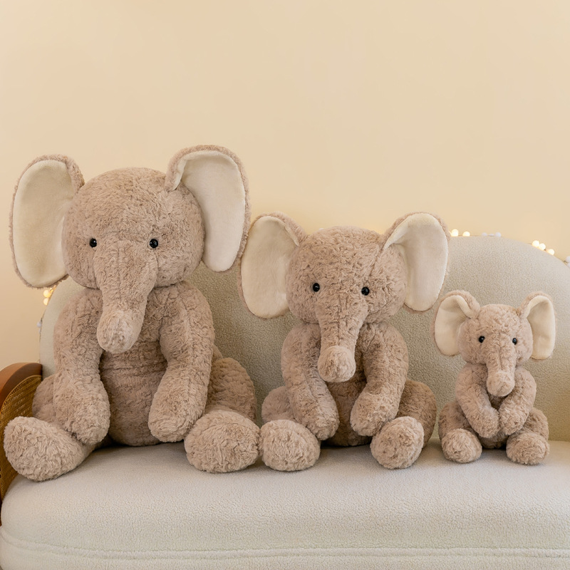 Super Cute Soothing Elephant Plush Toy Pillow Simulation Baby Elephant Doll Children Sleep Companion Girls' Gifts Doll Wholesale