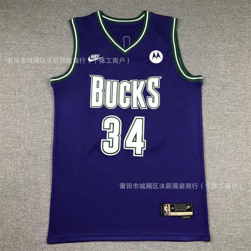 跨境球衣雄鹿利拉德字母歌复古风刺绣运动休闲篮球服潮流男女套装