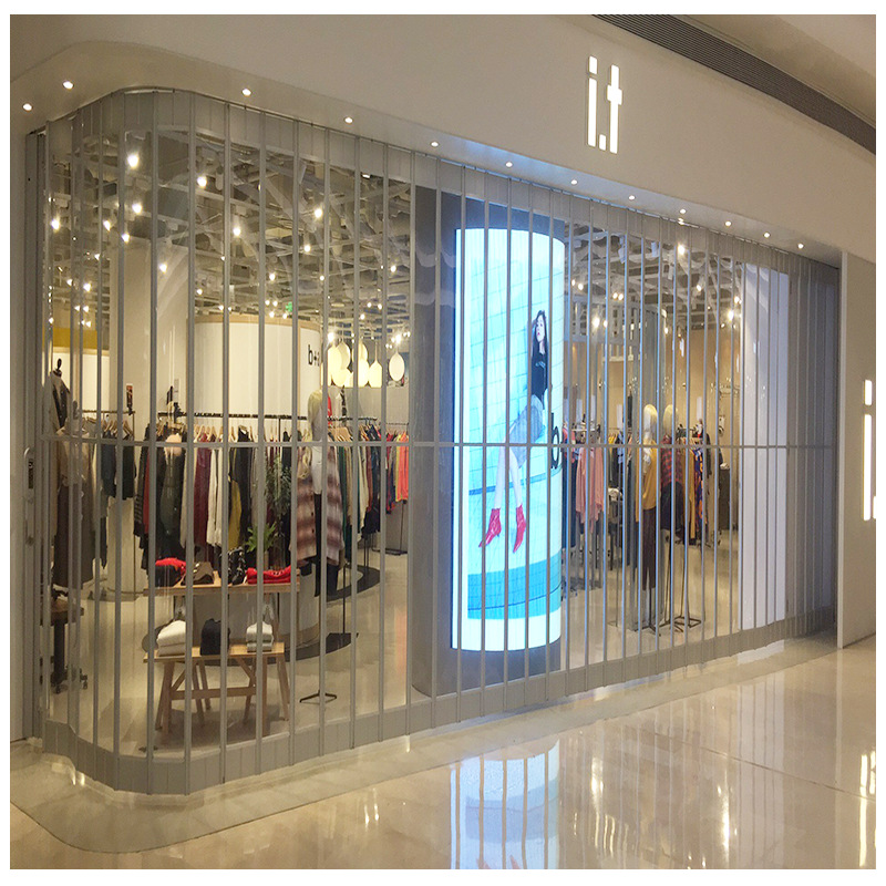 商场横向铝合金折叠门汽车美容店隔断折叠推拉门东莞推拉移门定制