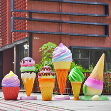 仿真冰淇淋玻璃钢雕塑商业街甜筒商场美陈装饰户外雪糕小品大摆件