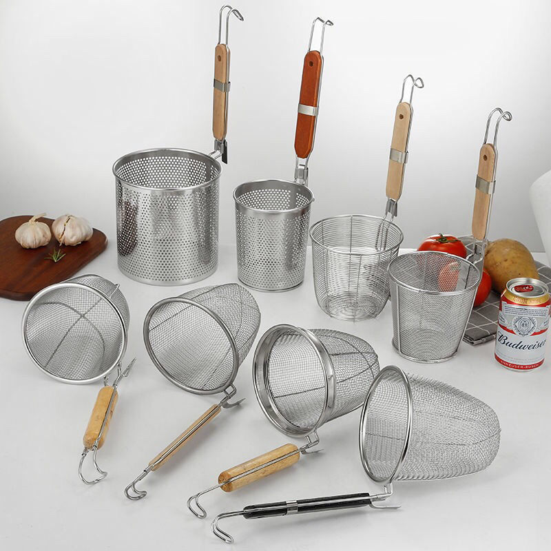 捞面勺不锈钢漏勺煮面面漏网麻辣烫过滤网商用漏汤粉烫菜篓烫粉篱