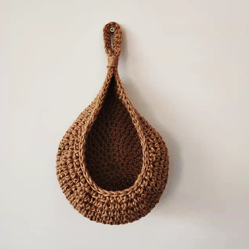 厂家麻绳钩织鸟窝挂件 水果蔬菜篮手工编织鸟巢收纳