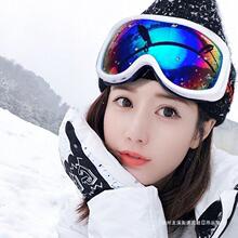 厂家直销滑雪眼镜防雾防风沙男女成人儿童户外滑雪镜卡近视登山骑